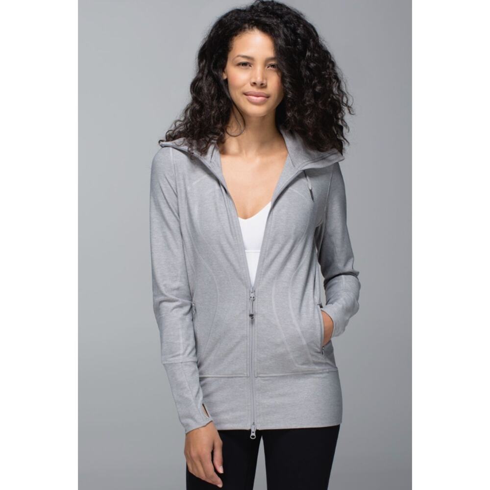 lululemon athletica Light Gray Hooded Jacket Stride II